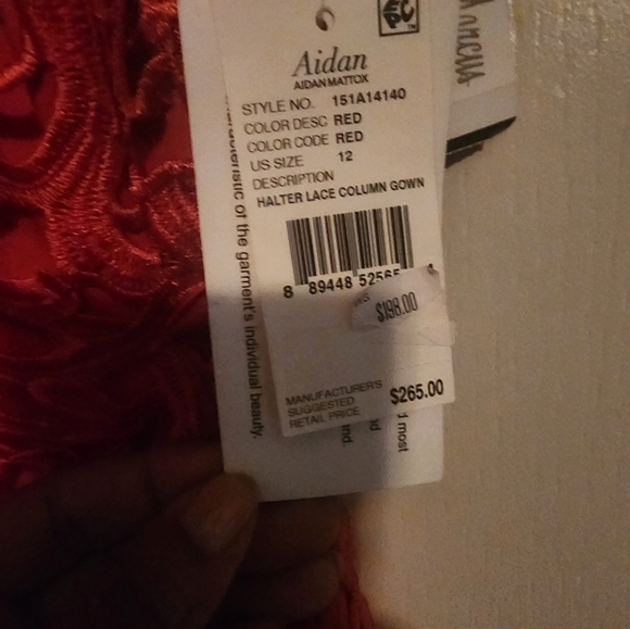 Aidan by Aidan Mattox red lace dress Size 12 - Picture 6 of 7